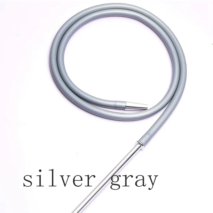 Silver gray QMJHVX арабский кальян силиконовая трубка алюминиевый сплав силиконовый шланг трубка с для Кальян chicha Narguile аксессуары - Цвет: Silver gray