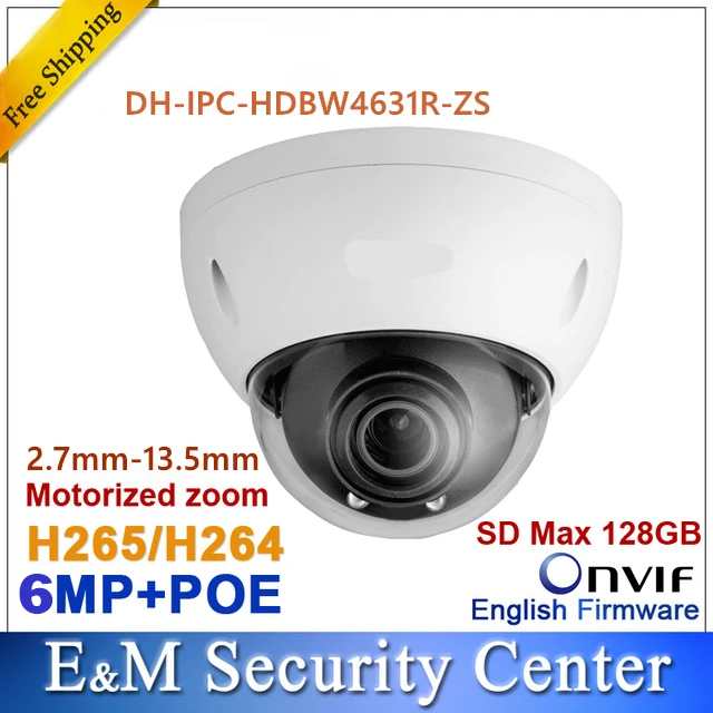 Оригинальная ip-камера dahua IPC-HDBW4631R-ZS 2,7 мм~ 13,5 мм VF с моторизованным объективом 6MP IR 50 м с CCTV сетевая ip-камера POE день ночь