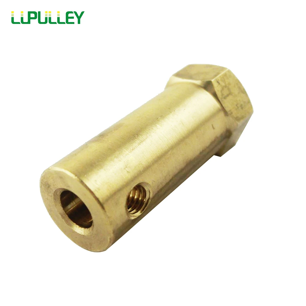 LUPULLEY 2 шт. 3/4/5/6 мм шестигранный вал двигателя Соединительная муфта с зубчатой передачей Тип колеса латунные болты с шестигранной муфтой набор ключ, дюймовый стандарт