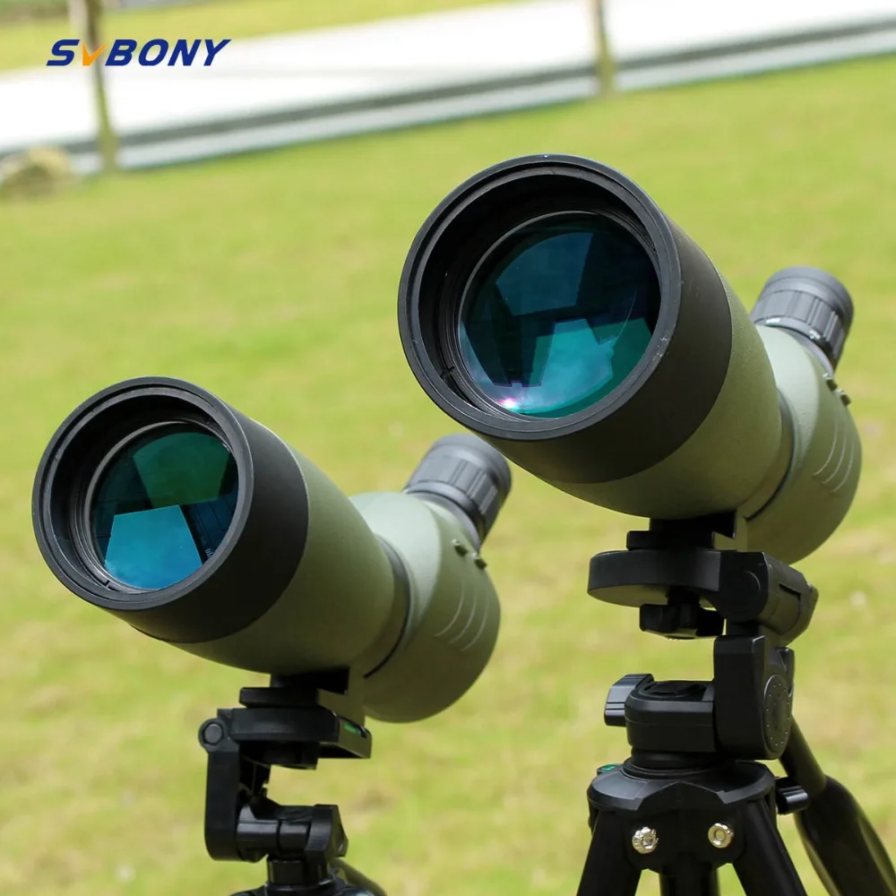 SVBONY фокусирующей оптикой для наблюдения точечных целей 20-60x60/25-75x70mm телескопа BAK4 Призма Водонепроницаемый 45 градусов угловой охотничий Монокуляр w/штатив F9310 для охоты, стрельбы, стрельбы из лука, набл