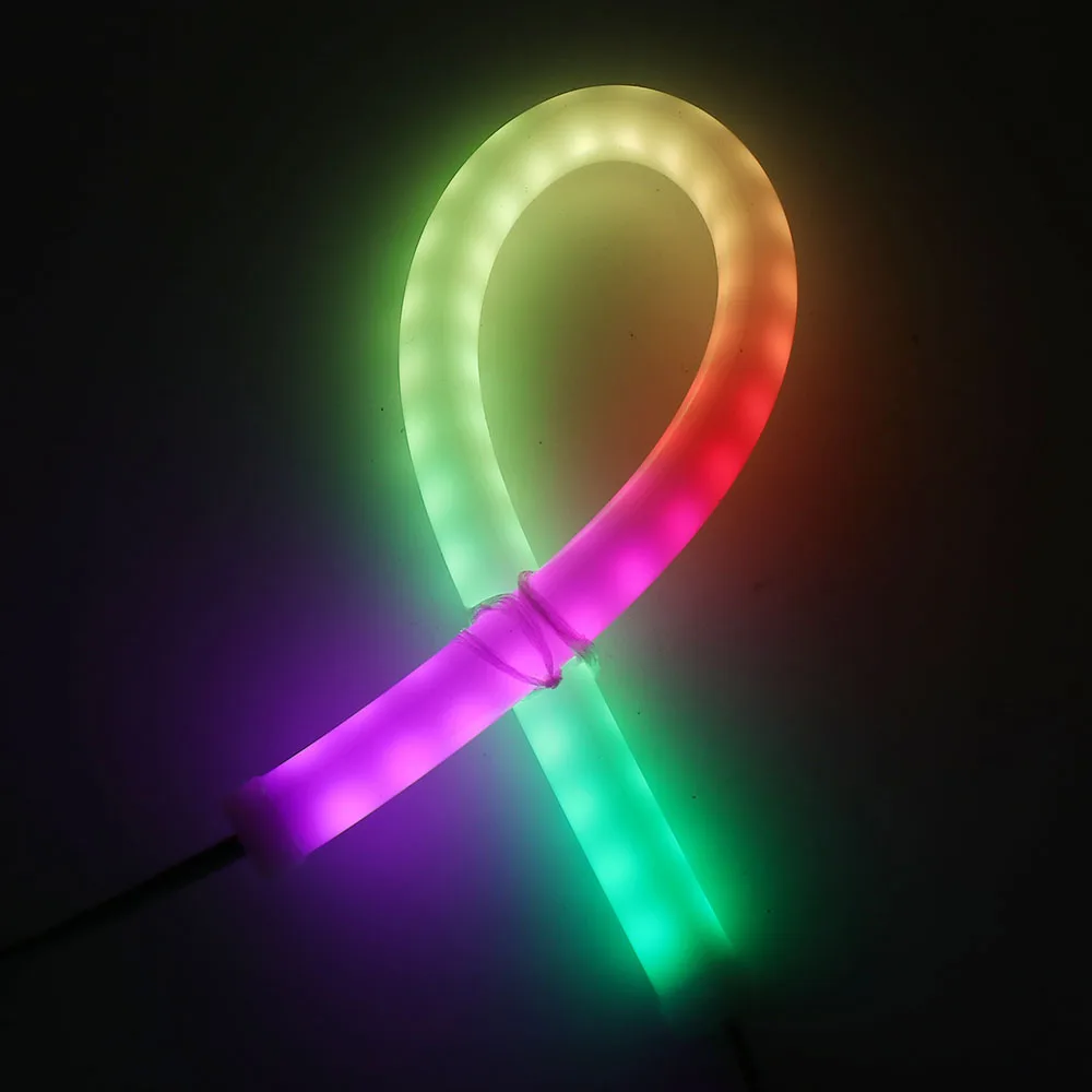 0,5 м 1 м 2 м Светодиодная лента DC5V SK6812 RGB Полноцветный пиксельный светильник 60 светодиодный s/M 5050 круглый неоновый светильник гибкий с RF WS2812B контроллер