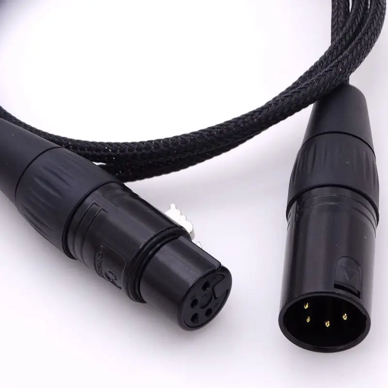 Черная нейлоновая втулка 1 м 4 ядра посеребренные провода контактный xlr штекер