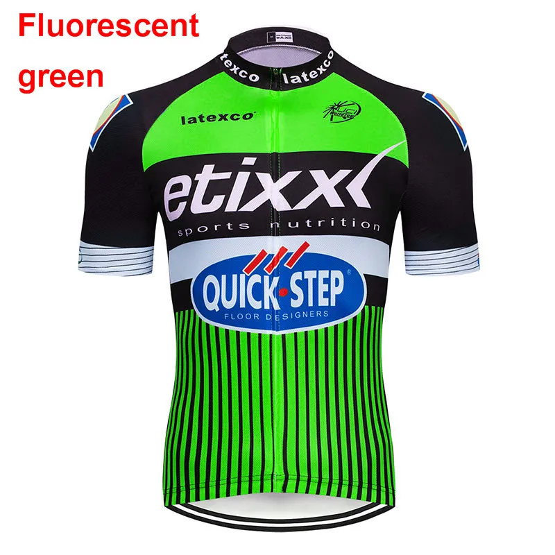 jersey Флуоресцентный зеленый быстрый шаг etixx велосипедная команда Джерси 9D велосипедные шорты набор Ropa Ciclismo мужские летние pro Езда - Цвет: jersey