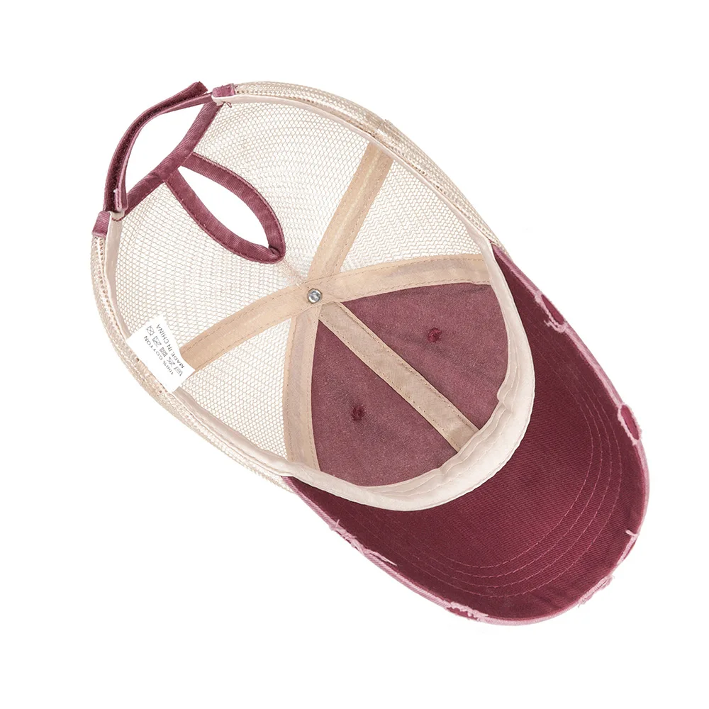 IWINTER джинсовая бейсболка Женский хвостик дышащая сетка регулируемая Snapback