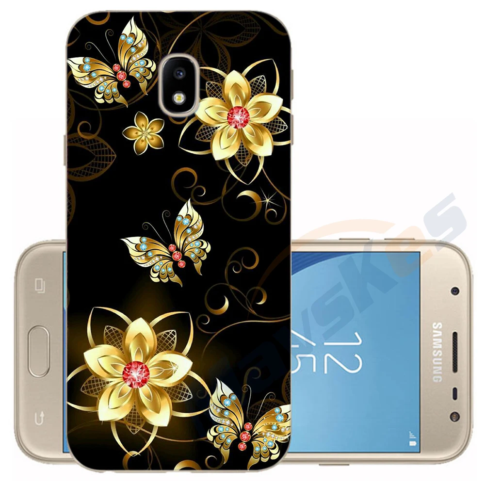 25 Чехол для телефона для samsung Galaxy J5 EU J530 J530F Мягкий Силиконовый ТПУ Защитное приспособление в виде цветка чехол для samsung J3 EU J330 бампер - Цвет: 25