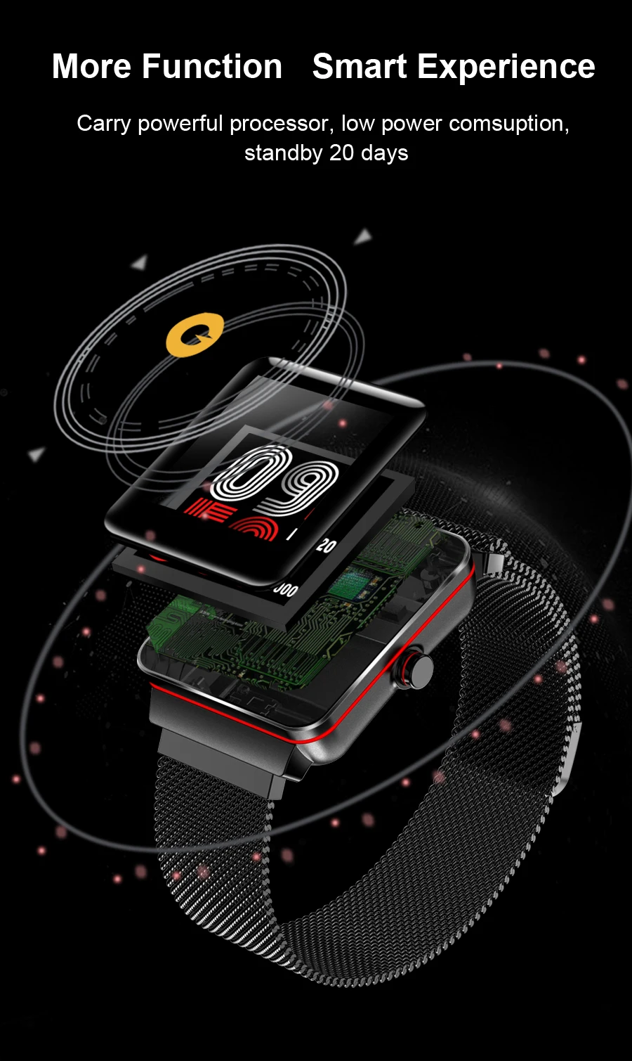 H10 Smart Band Watch Men Women Sports Watch IP68 Waterproof Nylon Stell Strap Step Heart Rate Blood Pressure Smartwatch