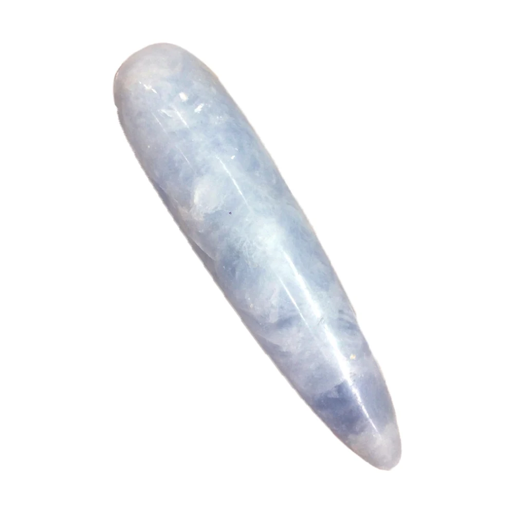 Celestite Натуральный кварц Кристальный массаж палочка розовый кварц Массажная палочка Большой целебный Кристалл Камень иони Массажная палочка как подарок для женщин - Цвет: Celestite