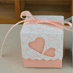 Light Pink 10 шт. подарочные коробки для конфет с лазерной гравировкой в форме сердца для свадебной вечеринки, подарочные сумки с лентой для свадьбы, дня рождения, вечеринок - Цвет: Light Pink