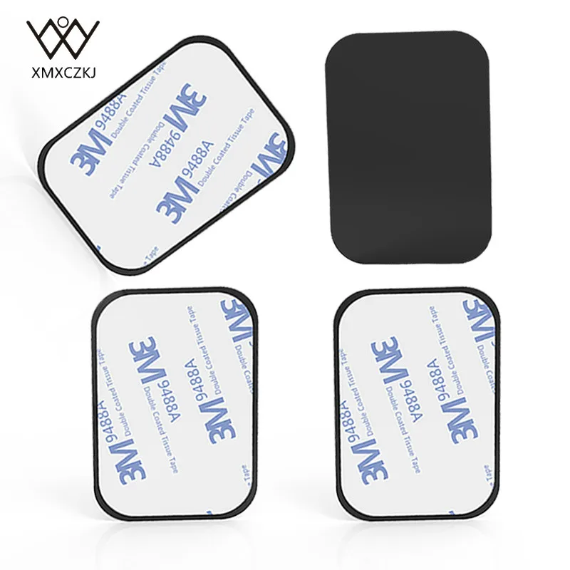 4 rectangle Горячая металлическая пластина Универсальное крепление металлическая пластина комплект с клеем для магнитного автомобиля крепление, для сотового телефона держатель магнит подставка для мобильного телефона - Цвет: 4 rectangle