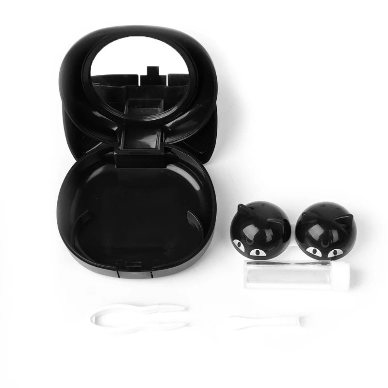 Новый дизайн мультяшная коробка для линз мультяшный милый кот портативный чехол