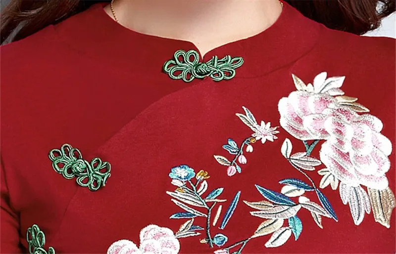 Весенне-осенняя женская футболка с вышивкой Blusas с длинным рукавом 5XL размера плюс качественные топы, женские хлопковые футболки