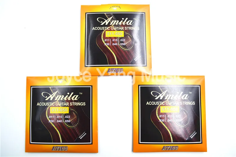 

3 Sets of Amila AT100 Light Acoustic Guitar Strings Stainless Steel&Phosphor Bronze Strings 1st-6th 011-050 Free Shipping