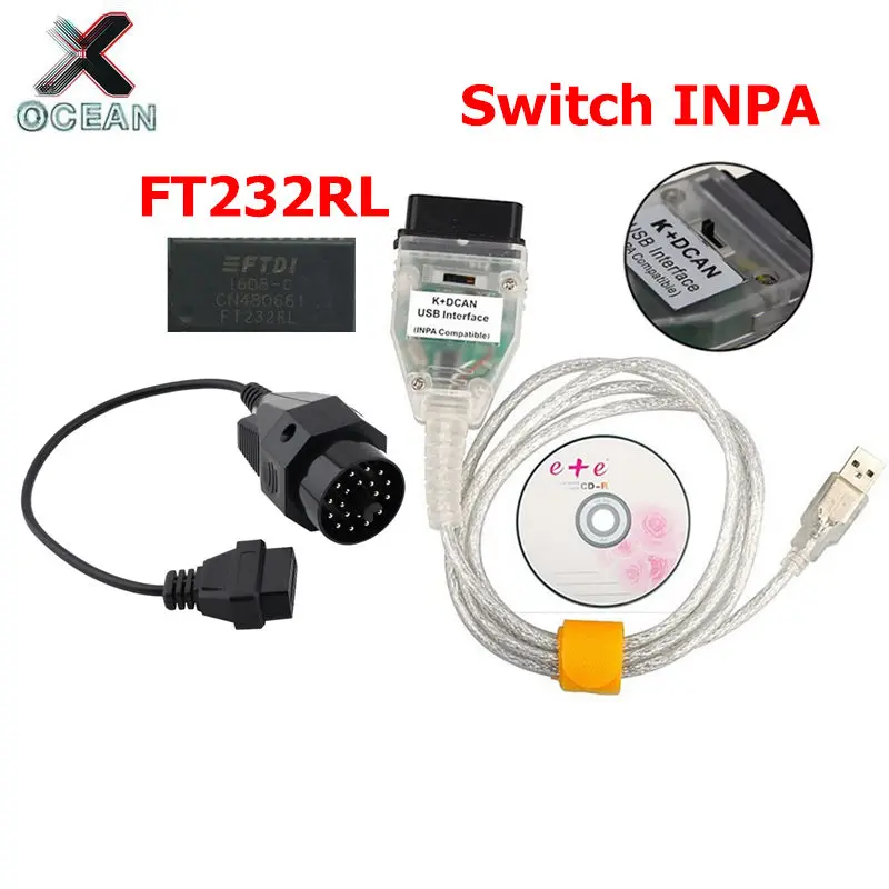Профессиональный USB сканер для BMW INPA K DCAN KCAN от 1998 до 2008 автомобильный