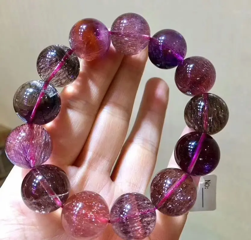 Genuine Natural Super 7 Seven Quartz Melody Stone Beads Women Fashion Bracelet 17mm AAAAA | Украшения и аксессуары