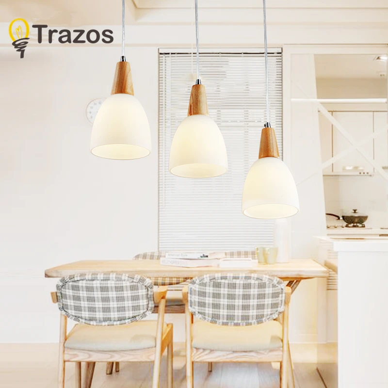 TRAZOS скандинавский светодиодный подвесной светильник s для столовой деревянный