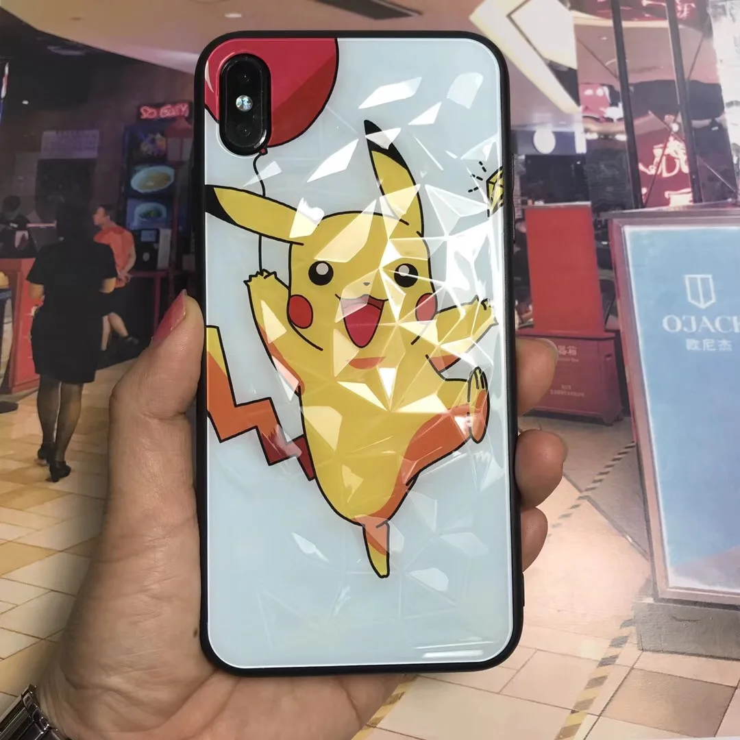 Cute Cartoon diamond shell Winnie Pooh Pikacus Case For iPhone X Xs Max Xr 10 7 8 6 6s Plus Flamingo Sesame Street Cover |