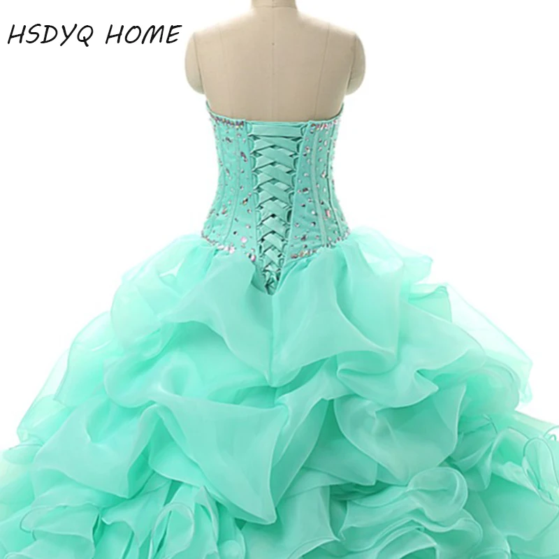 В наличии цвета зеленой мяты Бальные платья с украшением в виде кристаллов Милая