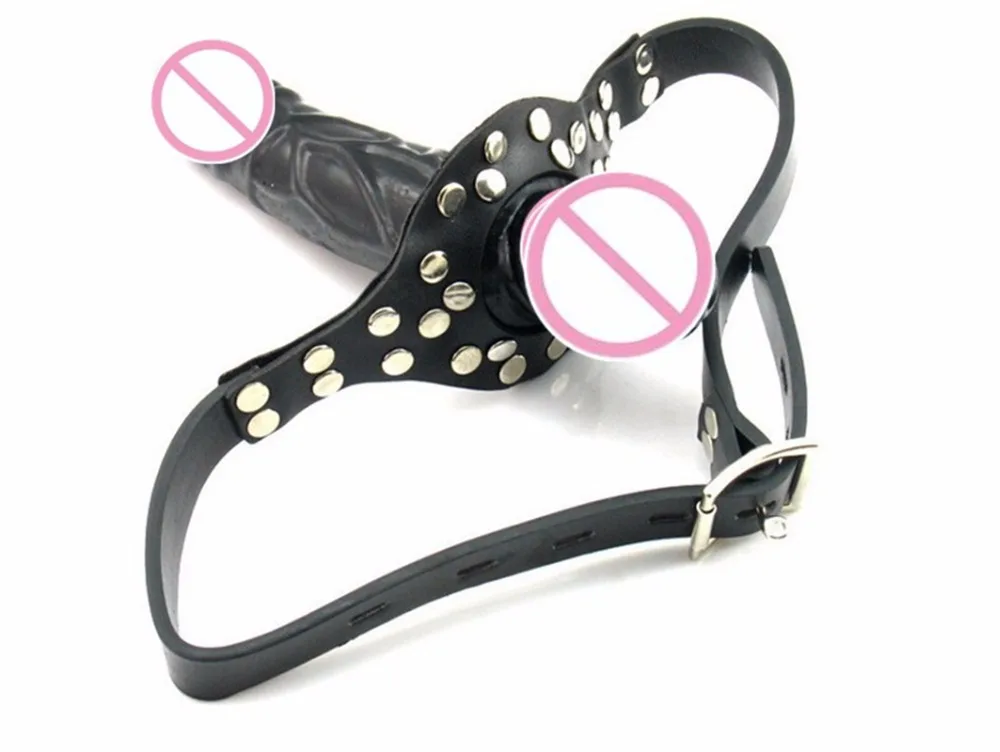 Двойной страпон фаллоимитатор рот кляп мяч Эротические Секс игрушки для пар