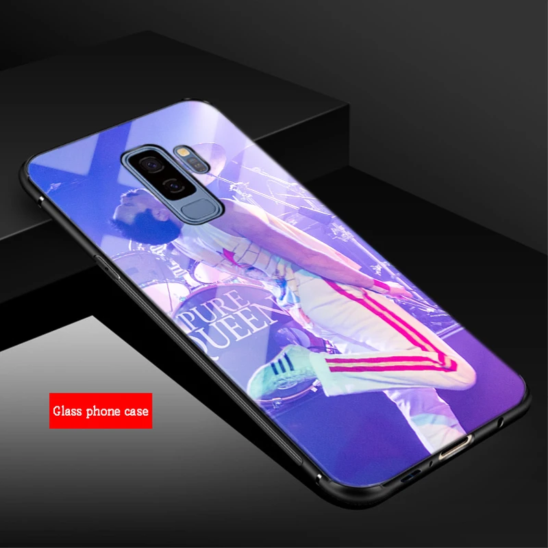 Freddie Mercury Queen band чехол для телефона из закаленного стекла Samsung Galaxy S8 S9 S10 PLUS A6 A6S A8 A8S J6