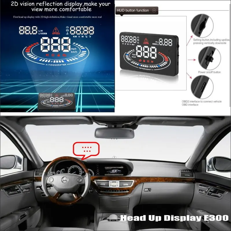 For Mercedes Benz MB W220/W221 Head Up Display HUD Car Electronic Plug & Play Auto Accessories Universal Driving Speed Alarm