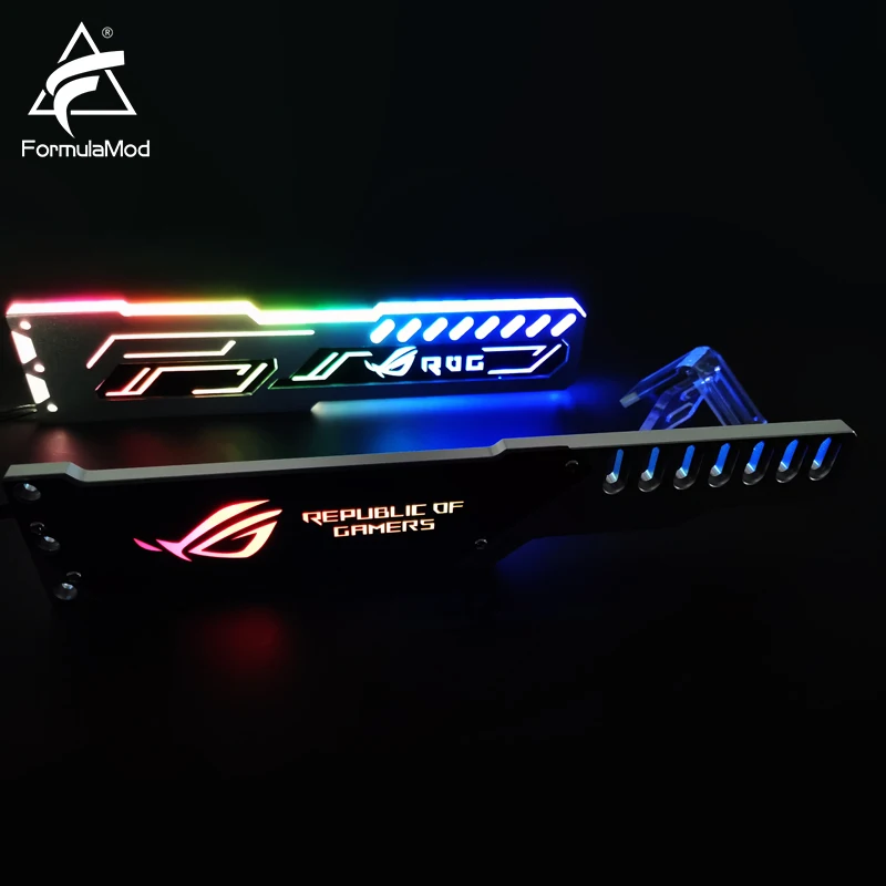 FormulaMod Fm-JSQJD, цветная(RGB) Алюминий сплав блок GPU кронштейны, графического процессора, держатели, 5 v 3Pin цветная(RGB) с возможностью синхронизации материнская плата освещение