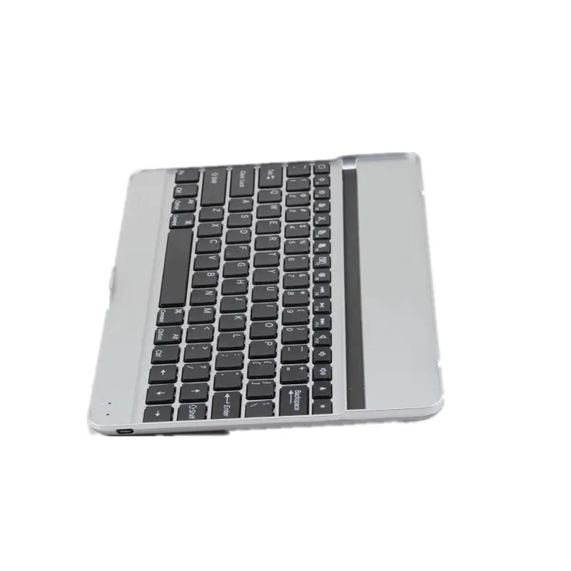 Ультра тонкий серебристый алюминиевый беспроводной Bluetooth чехол клавиатура для
