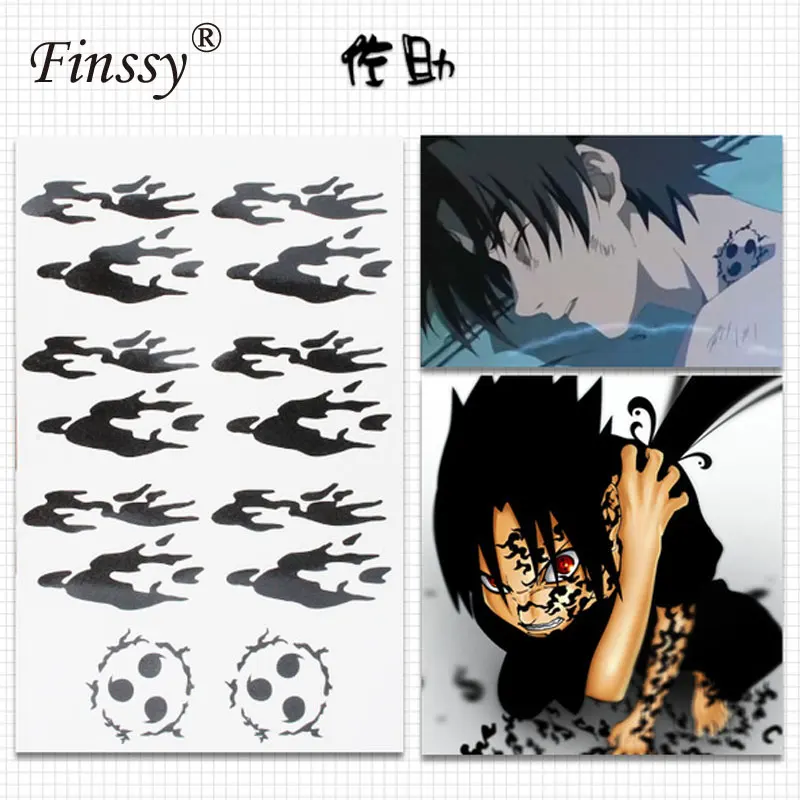 Sasuke Anime Hatsune D.VA Sasuke Luka Zombie Scar Cosplay Tattoo Trafalgar Law Nami Sticker Gaara Sasuke Fairy Tail Tattoo - Color: Sasuke