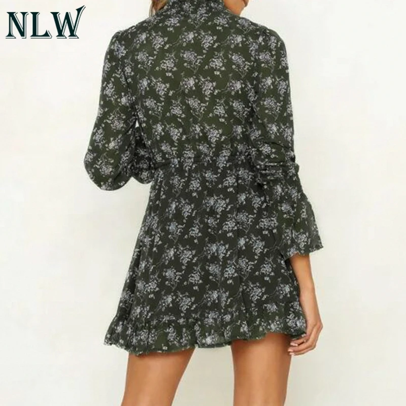 NLW шифоновая зимняя Feminino вечерние платье Для женщин с длинным рукавом высоким
