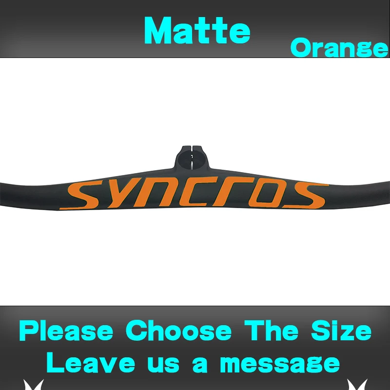 Matte Orange Syn UD Пользовательские Чемпион короткий стволовых углеродное волокно MTB руль велосипеда 6degree One-образный Интегрированный руль велосипеда с стволовых 40/50/60/70 мм - Цвет: Matte Orange