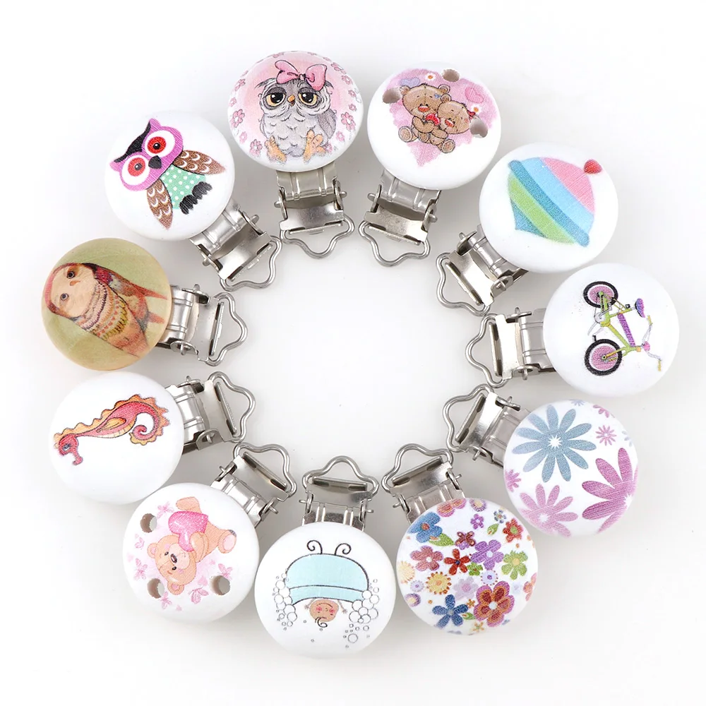 5 шт. в случайном стиле металлический деревянный держатель для соски детей