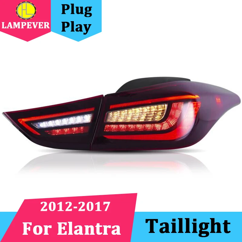Автостайлинг для Hyundai Elantra задний фонарь s 2012-2017 все светодиодные задние фонари DRL +