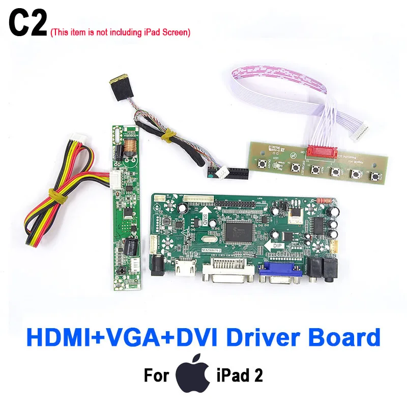 C2 for iPad2 9," 1024*768 ЖК-монитор модуль контроллера драйвер платы для iPad 1/2 экран работает на Raspberry Pi - Цвет: C2 for iPad2
