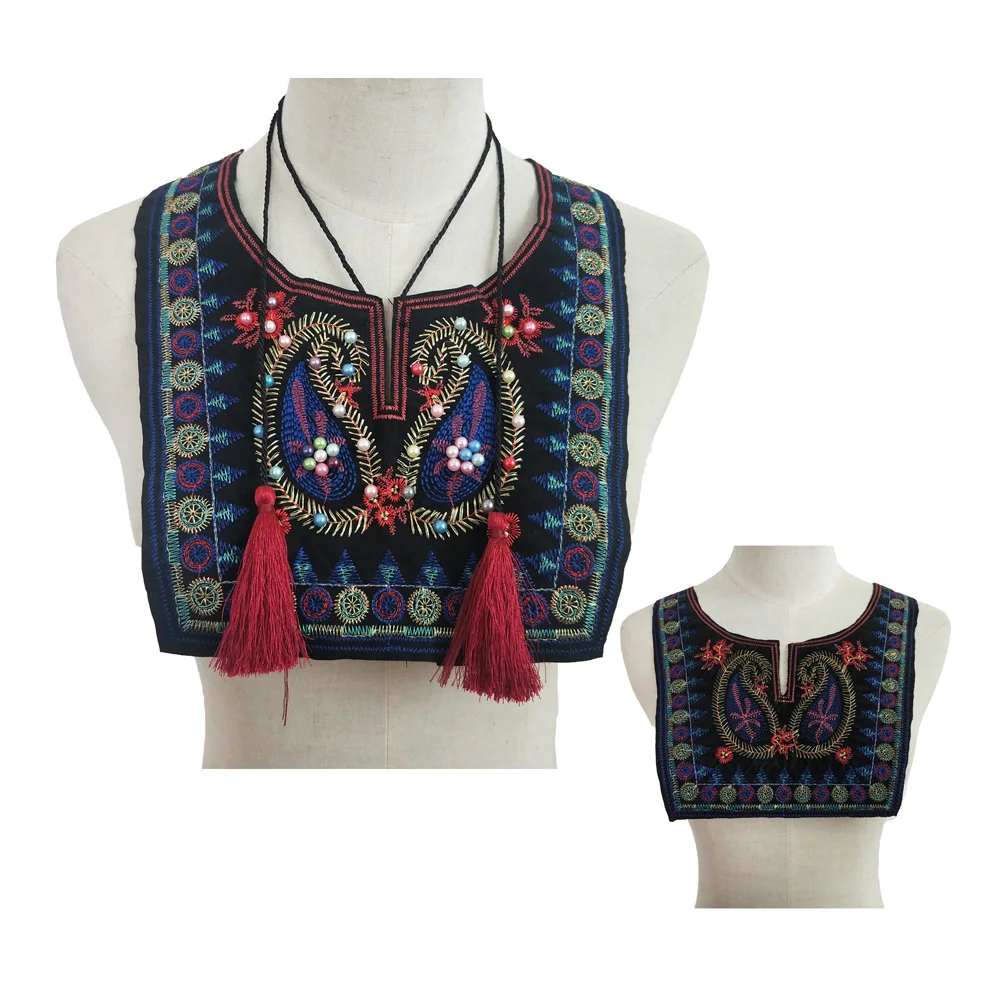 Лидер продаж вышивка в этническом стиле кружевной воротник с вырезом отделка