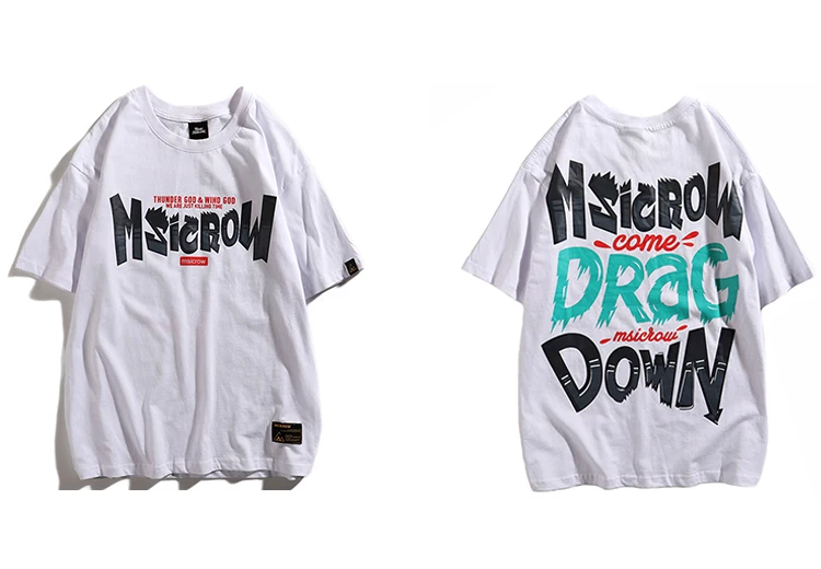 Hip Hop T-Shirt Streetwear Men Retro Print T Shirt Short Sleeve Cotton Top Tee Black Summer Street Wear Funny Tshirt HipHop