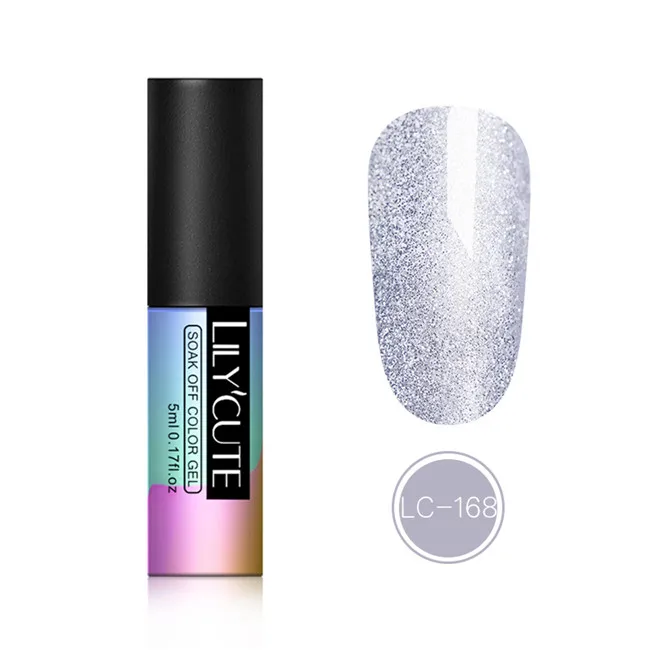 LC-168 LILYCUTE Блестящий Гель-лак 5 мл стойкий Полупостоянный Маникюр Vernis для ногтей Гель-лак для ногтей - Цвет: LC-168