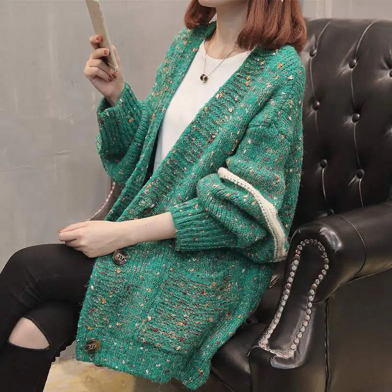 Женский свитер вязаный жакет средней длины 2020 модный Весенний Новый женский