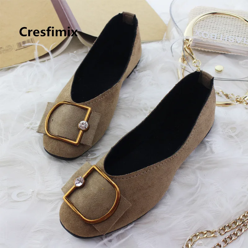 Cresfimix chaussures плиты femmes Женская мода мягкое покрытие (флок) офисная обувь на плоской
