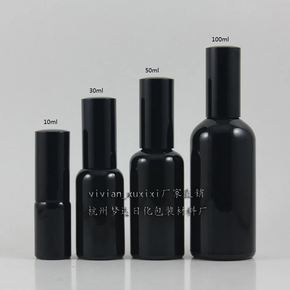 

10ml shiny black Glass travel refillable perfume bottle with black aluminum atomiser/sprayer,perfume container,perfume packing