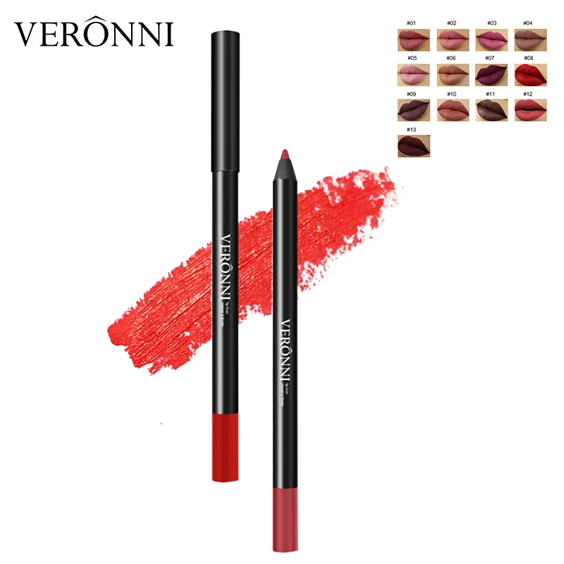 POZILAN губы Maquiagem 13 Цветов тенденция Matte Lip Liner Набор Карандаш для макияжа Водонепроницаемый Красочные косметический губ ручка легко носить