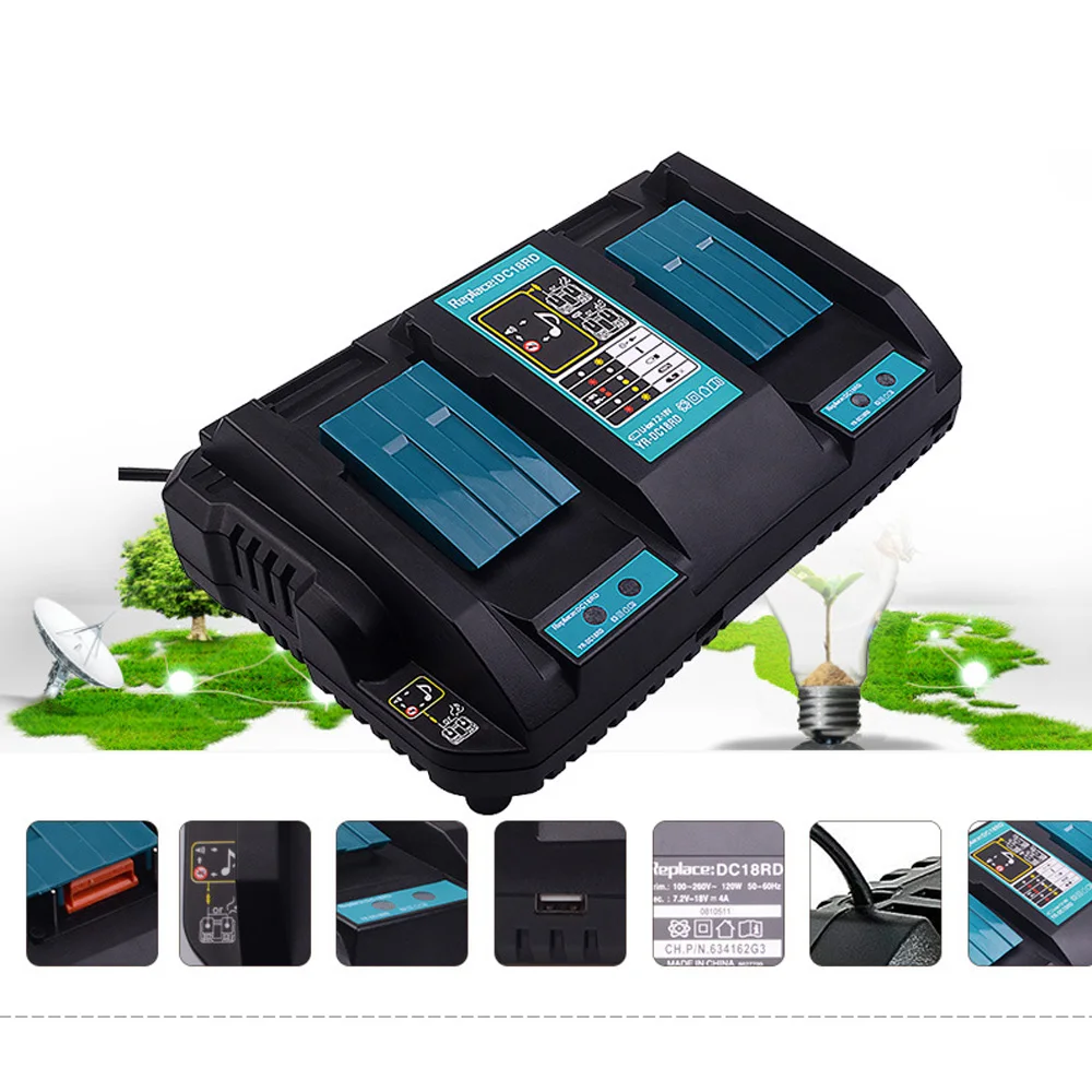 Cncncool двойной USB порт быстрая выходная мощность 3 А зарядное устройство для Makita 14 4