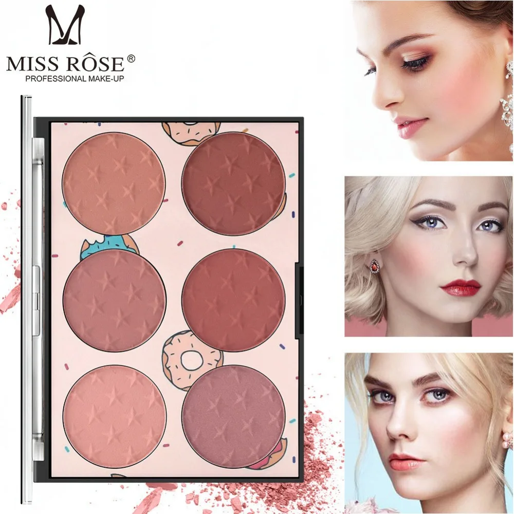 Палитра румян 6 цветов пудра Miss Rose румяна персик бронза Румяна для лица