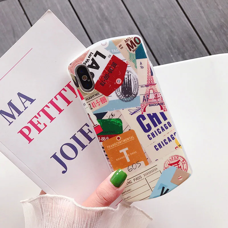 amusing stamp food rhombus phone Cases For iphone XS Max X XR soft IMD airplane Case for 6 7 8 plus back cover |