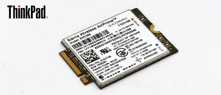 4G LTE беспроводной Airprime EM7455 GOBI6000 для Lenovo T470s X1 Yoga 370 X270 T570 Carbon T470p T470 L570 P71 P51 P51s 01AX746|3G