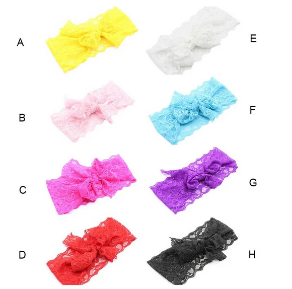 

2016 New Best Deal New Fashion Cute Kids Girls Cute Lace Bow Bowknot Headband Hair Band Headwear turban Hair Accessorries
