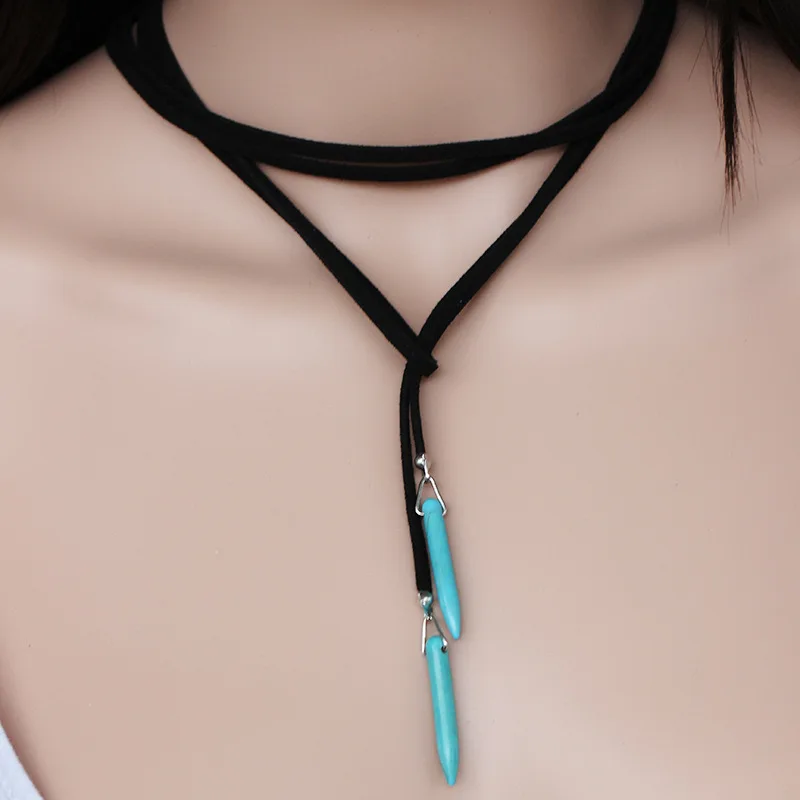 Новейшие модные аксессуары черный Terciopelo кожи DIY Колье цепи для пара влюбленных |