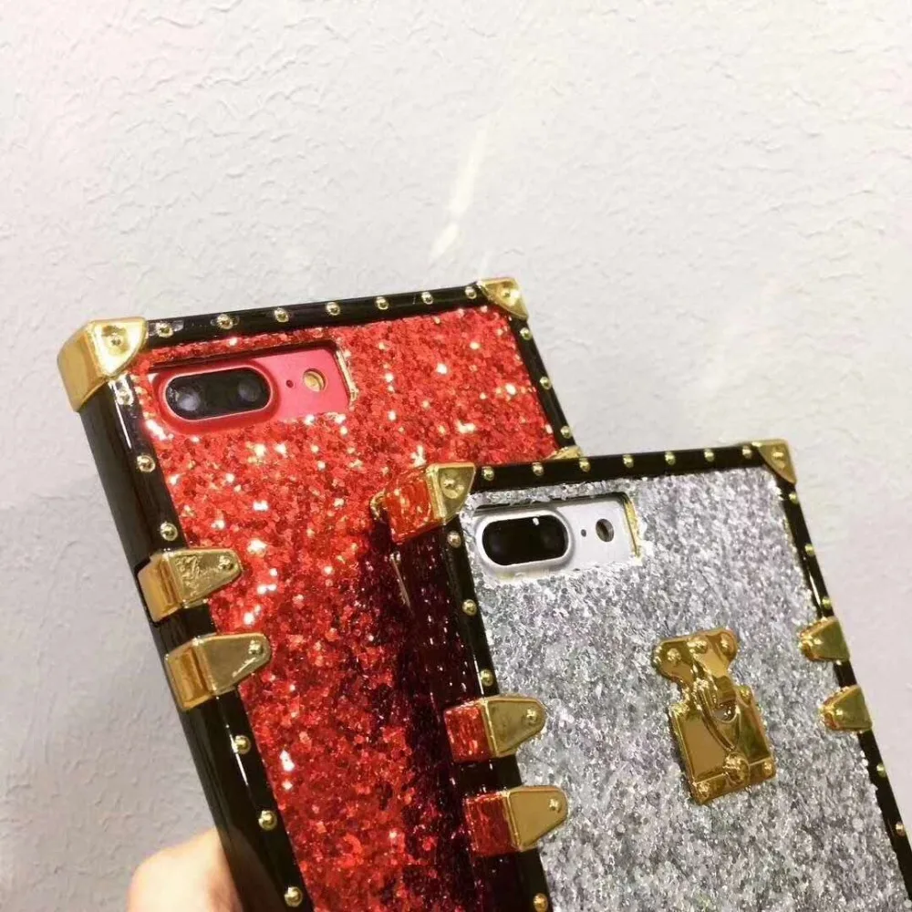 HOKEJ Deluxe Flash Square чехол для телефона iPhone X 7 8 6 s более блестящий XR Xs Max сумка мобильного
