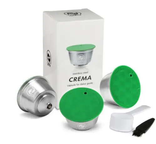 Металлическая многоразовая капсула dolcegusto из нержавеющей стали, совместимая с кофемашиной Nescafe, многоразовый фильтр Dolci Dripper Tamper - Цвет: 3 capsule