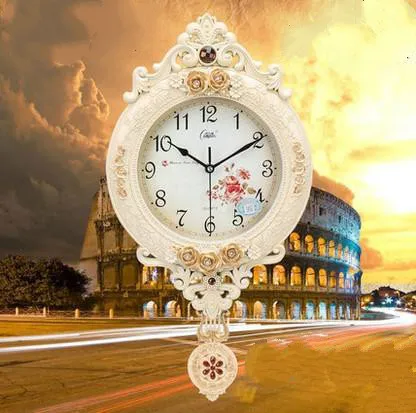 Европейские настенные часы в стиле ретро бесшумные кварцевые для гостиной