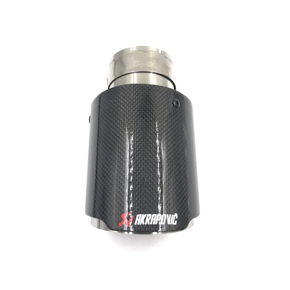 1 шт. 60 мм в-101 мм из Akrapovic автомобильные выхлопные трубы глянцевый карбоновый глушитель наконечник хвостового конца Универсальный наконечник из нержавеющей стали