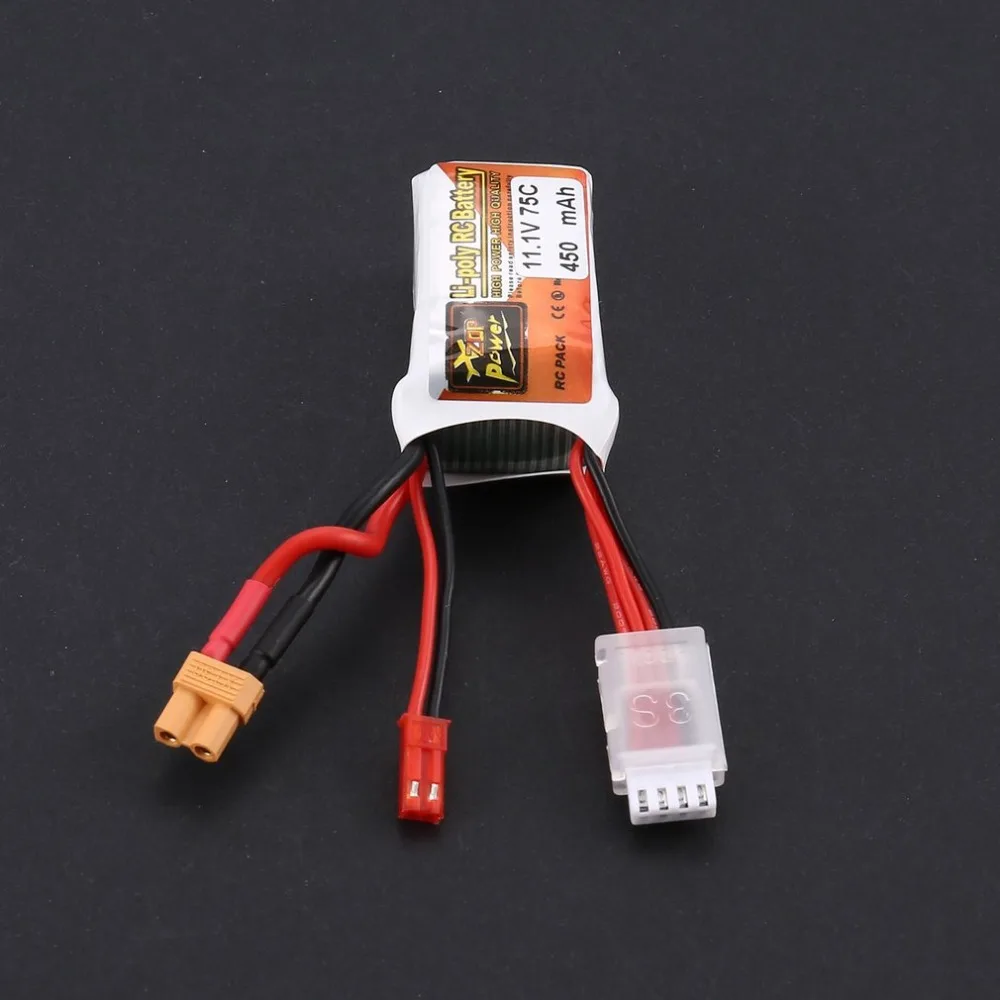 ZOP Мощность 11 1 V 450 мА/ч 75C 3 S P Lipo Батарея JST XT30 штекер Перезаряжаемые для